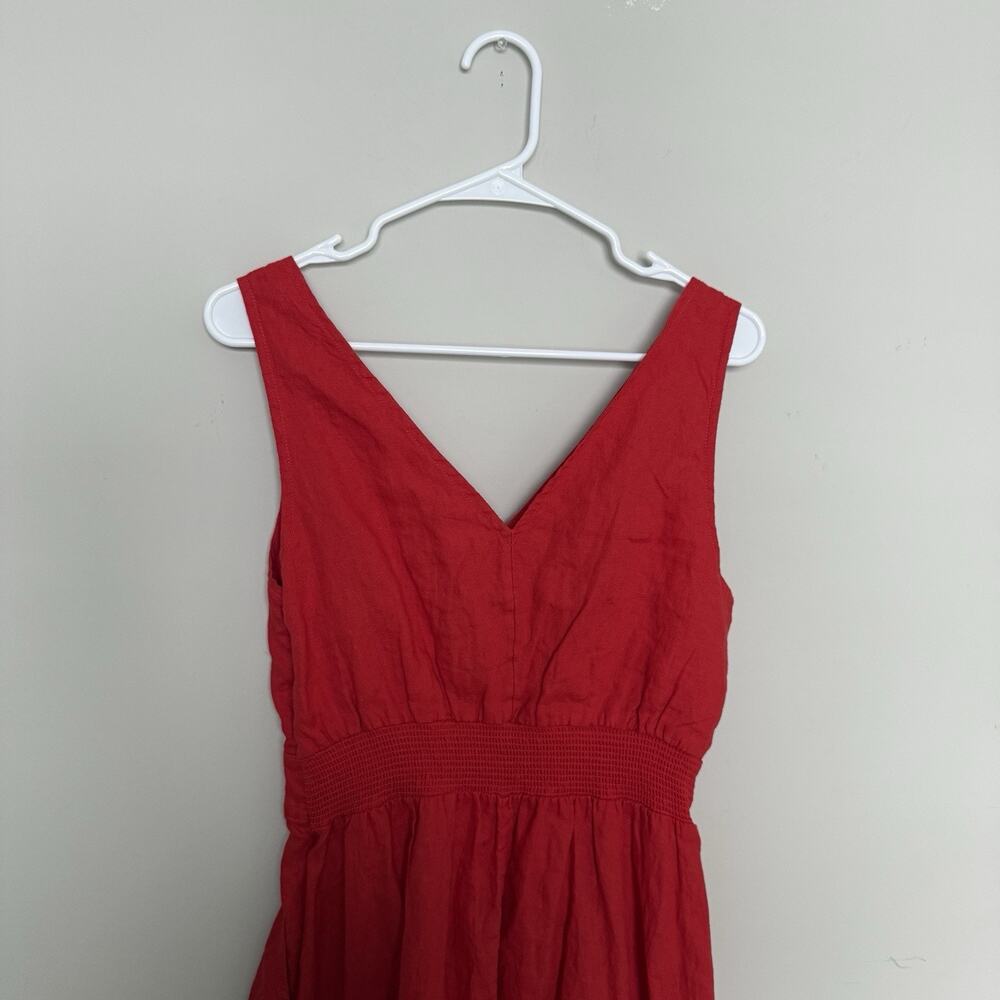 Cynthia Rowley Womens Linen Midi Dress 8 Pockets Lagom Coastal Vacation Resort - Picture 7 of 8